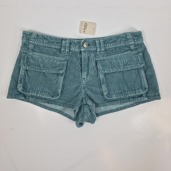 We The Free Knock Out Low-Rise Corduroy Micro Shorts Harbor Gray Size 8 NWT $128
